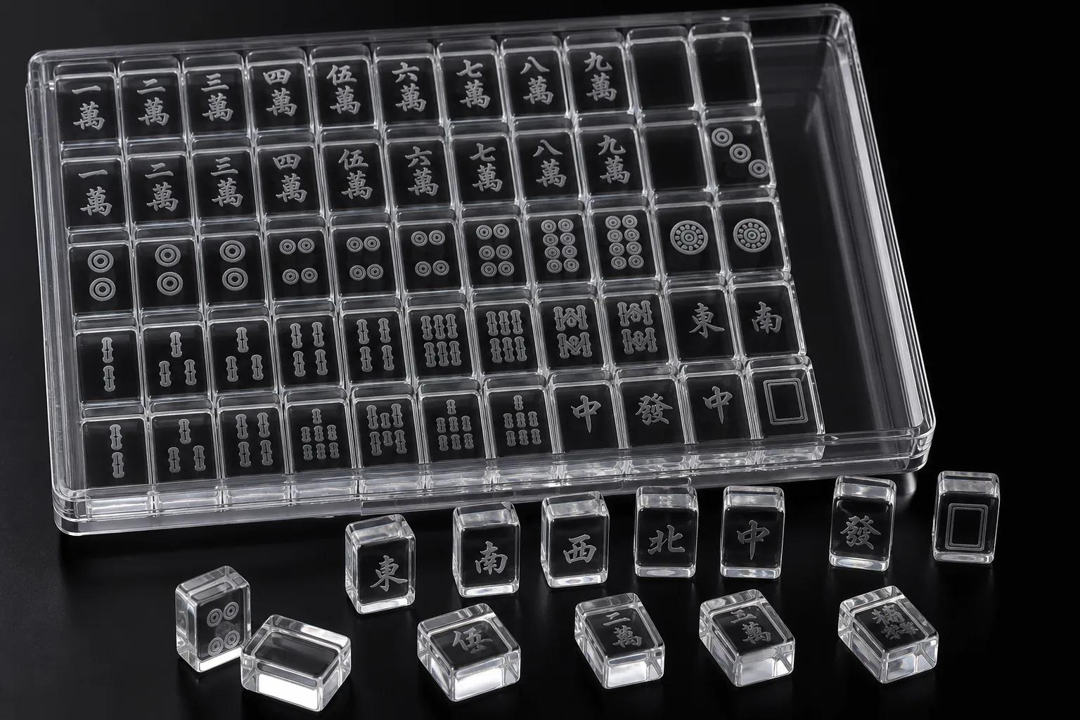 Clear Acrylic Mahjong Set