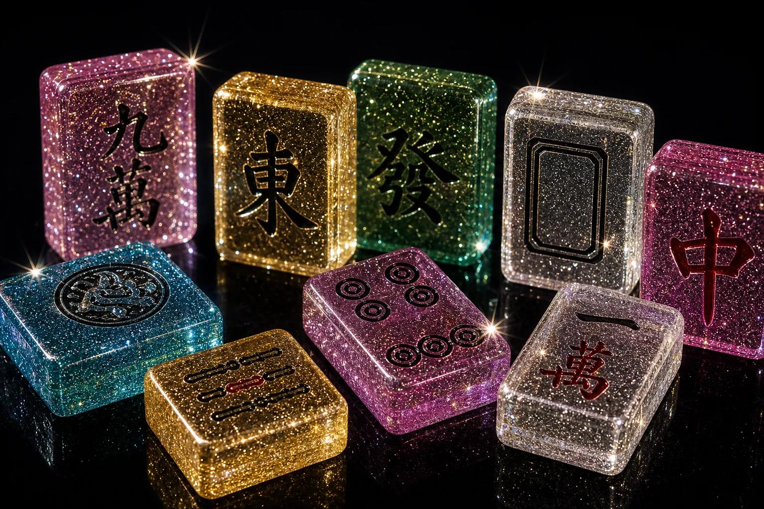 Glitter Acrylic Mahjong Set